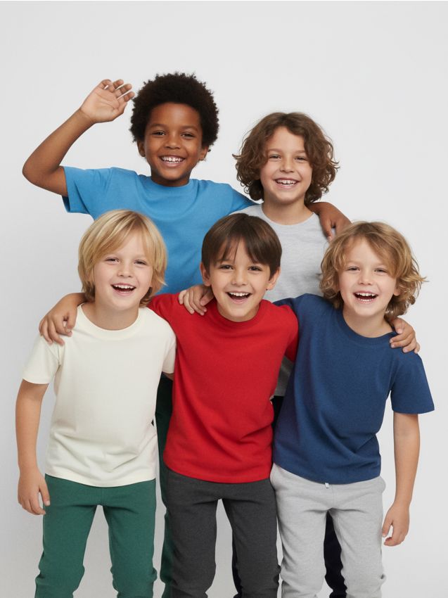 Sinsay - Tricou din bumbac 5 pack - crem