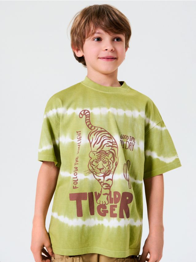 Sinsay - Tricou cu mânecă scurtă - verde-oliv deschis