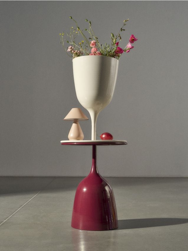 Sinsay - Kovový Stolík - bordová