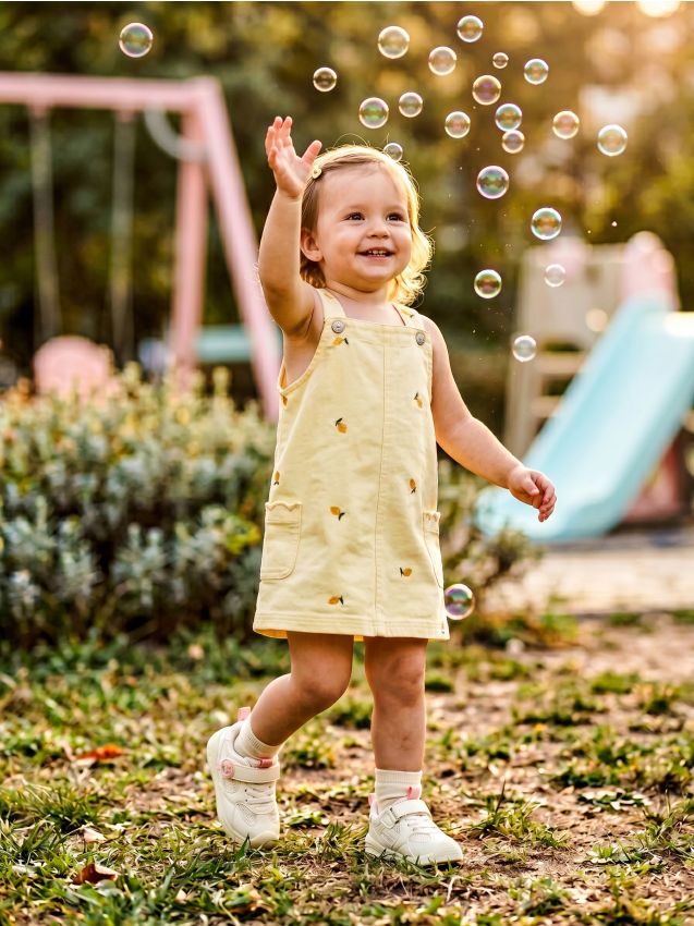 Sinsay - Rochie tip sarafan cu motiv lămâi - galben-deschis