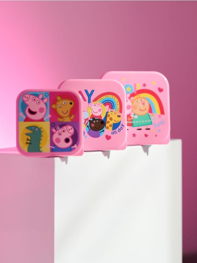 Sinsay - Set de recipiente pentru micul dejun 3 pack Peppa Pig - roz-pastel