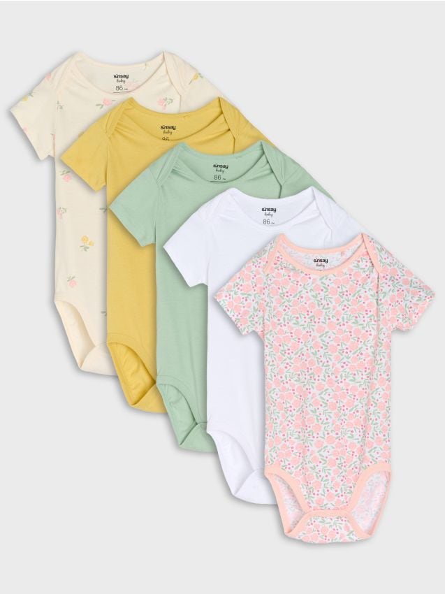 Sinsay - Body din bumbac 5 pack - alb