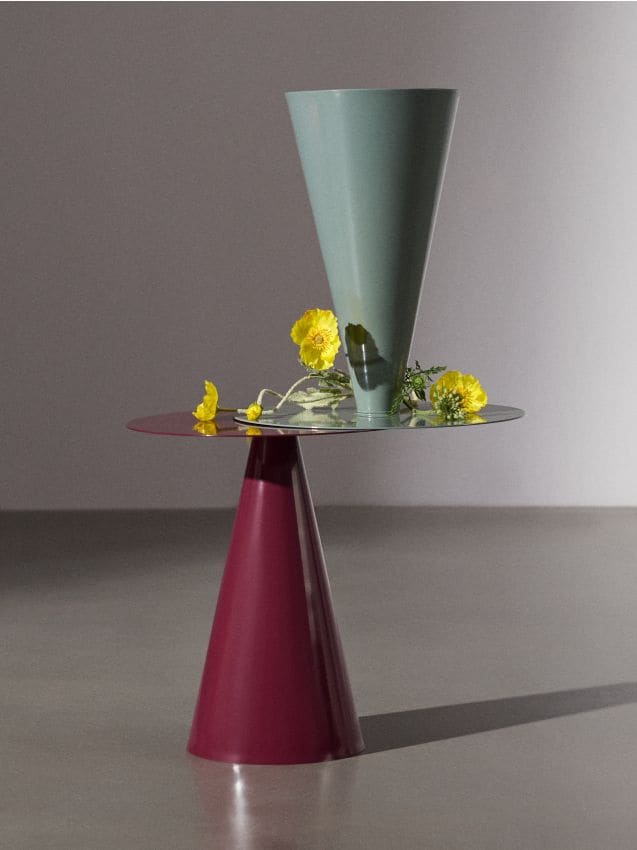 Sinsay - Kovový Stolík - bordová