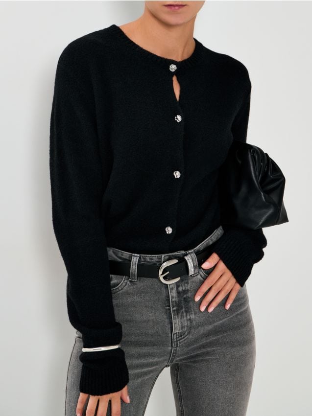 Sinsay - Rozpinany sweter - czarny