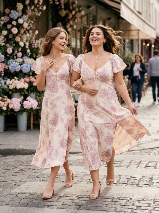 Sinsay - Rochie midi din viscoză cu deschidere și imprimeu floral - multicolor