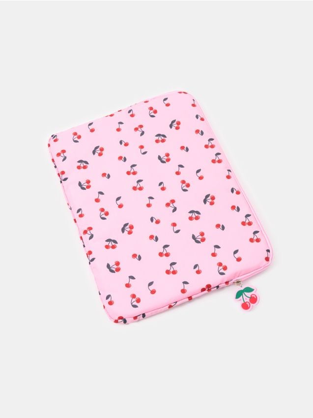 Sinsay - Geantă pentru laptop cu motiv de cireșe - roz