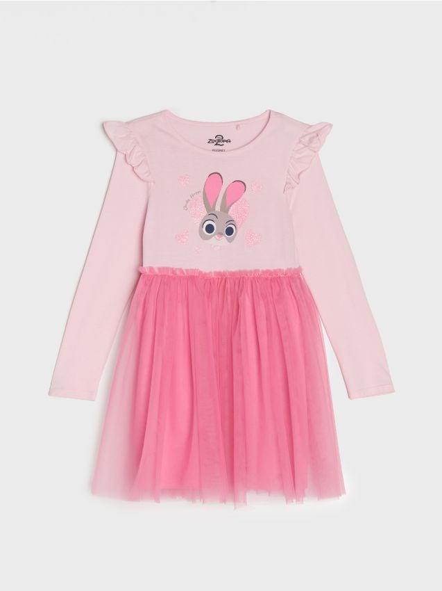 Sinsay - Šaty babydoll Zootopia - pastelová ružová