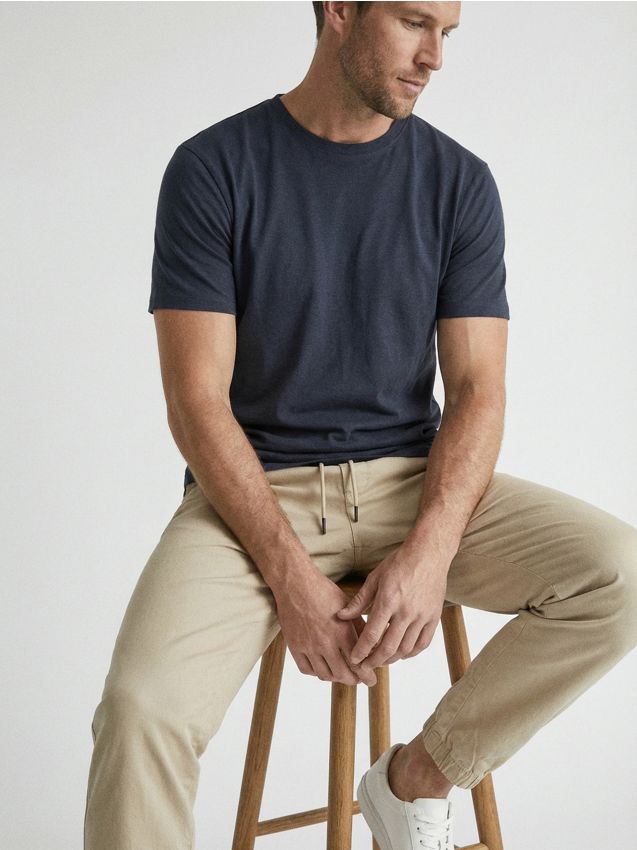 Sinsay - Tricou din bumbac basic - bleumarin