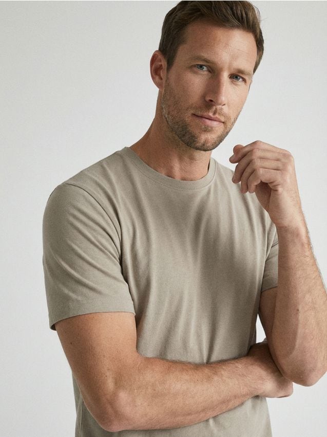 Sinsay - Tricou din bumbac basic - bej