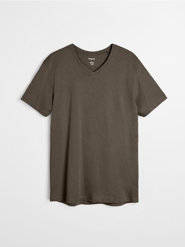 Sinsay - Tricou din bumbac basic - green spruce