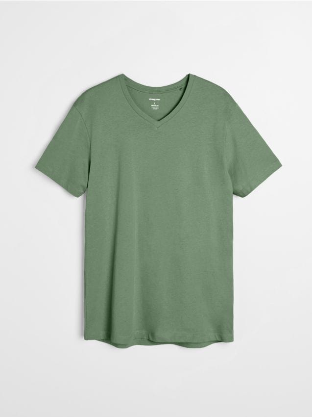 Sinsay - Tricou din bumbac basic - verde-aprins