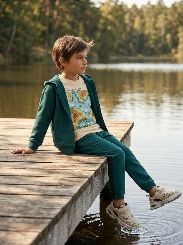 Sinsay - Pantaloni de trening tip jogger - albastru-verzui