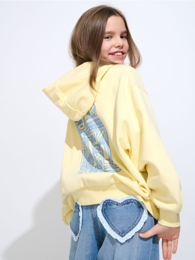 Sinsay - Hanorac cu fermoar și imprimeu pe spate - altele