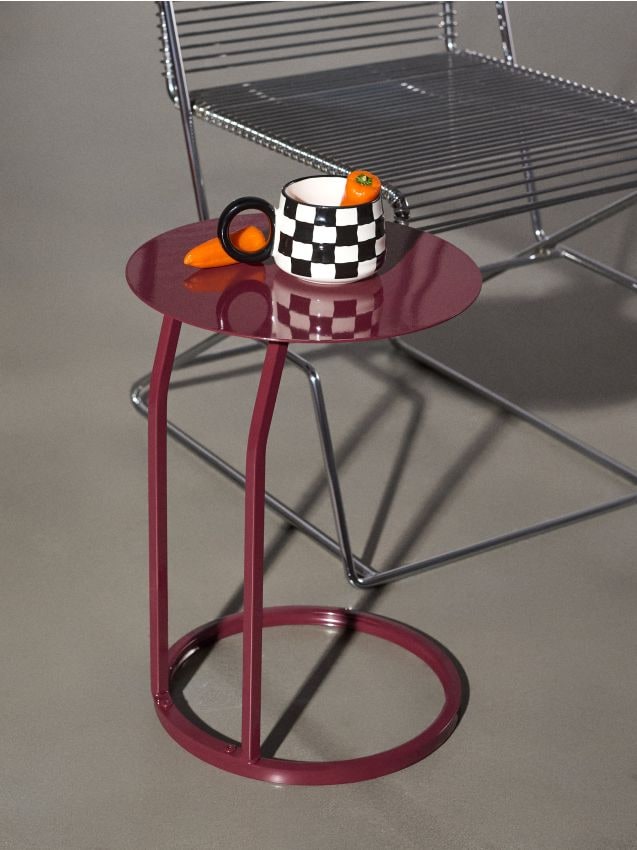 Sinsay - Kovový Stolík - bordová