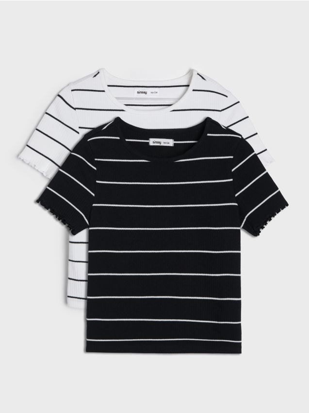 Sinsay - Tricouri din bumbac 2 pack - multicolor