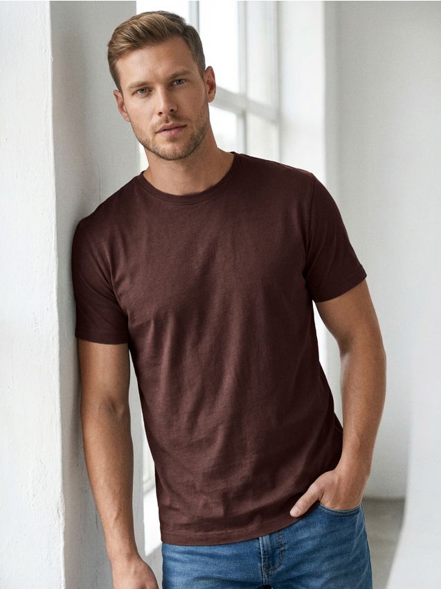 Sinsay - Tricou din bumbac basic - carmin