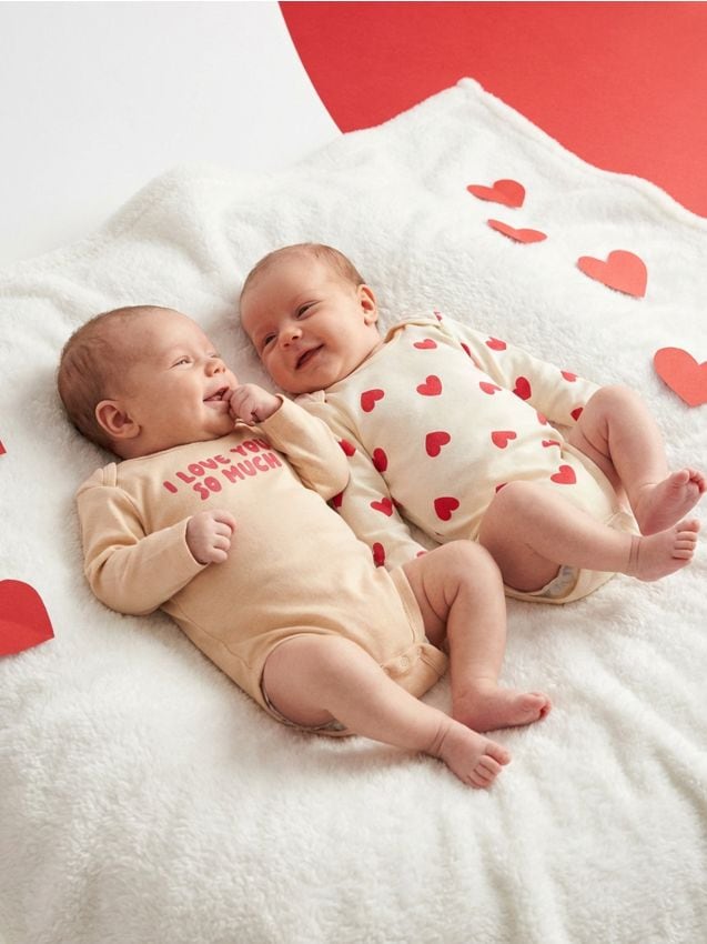 Sinsay - Súprava 2 bavlnených body - krémová