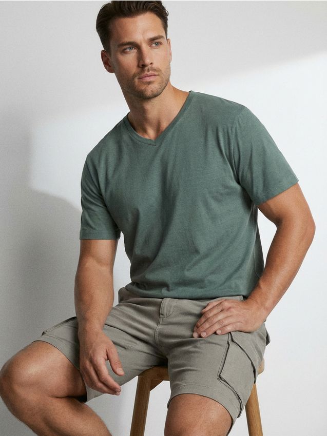 Sinsay - Tricou din bumbac basic - verde