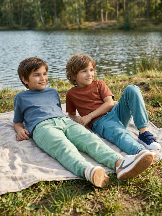 Sinsay - Pantaloni sport cargo jogger 2 pack - mid blue