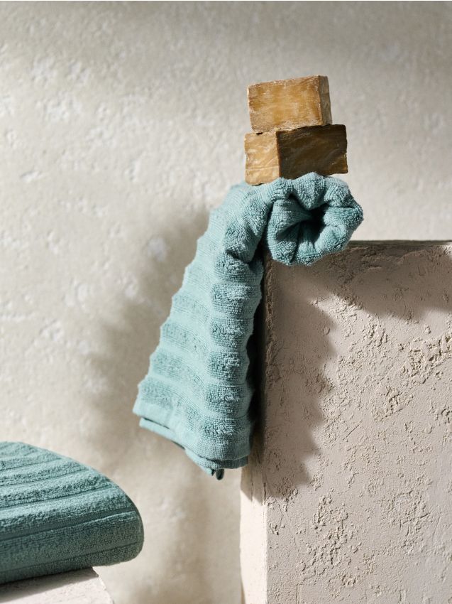 Sinsay - Prosop din bumbac 30x50 - verde-pal