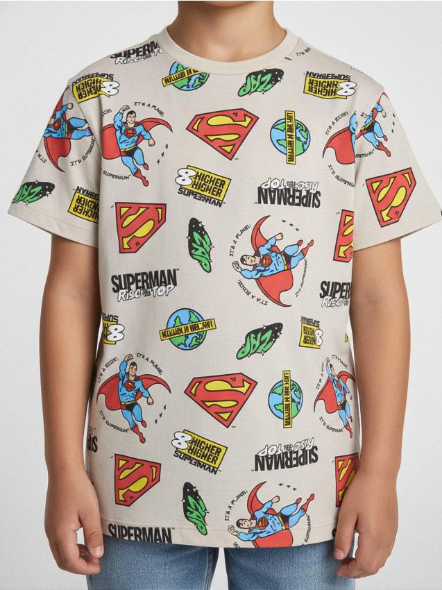 Sinsay - Tričko Superman - krémová