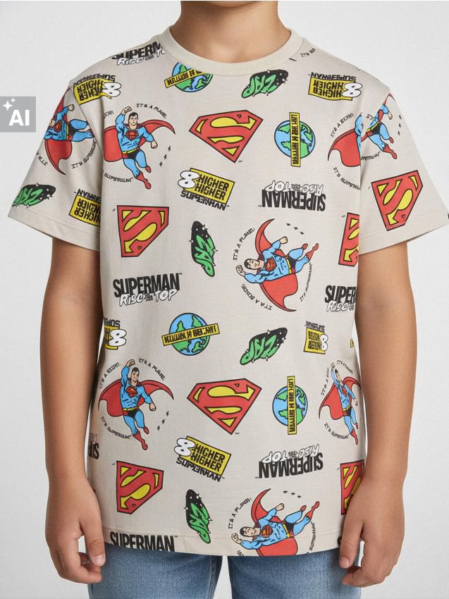 Sinsay - Tricou Superman - crem