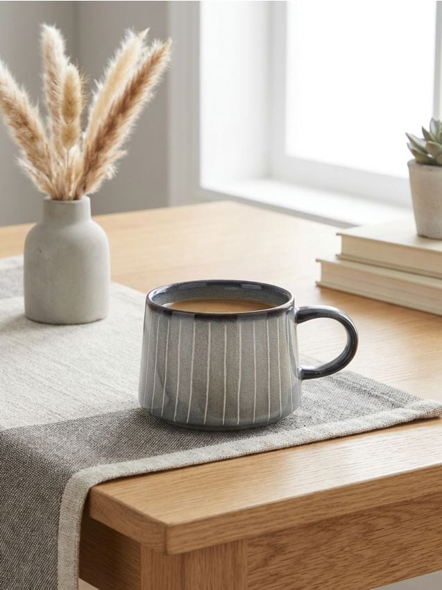 Sinsay - Cană cu dungi verticale - gri deschis
