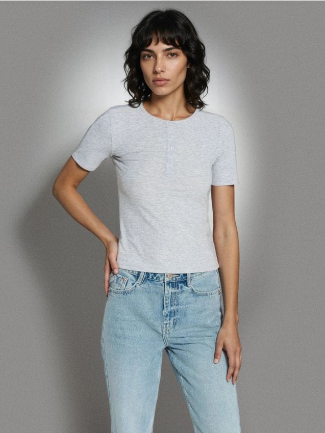 Sinsay - Bluzka z wiskozą - szary