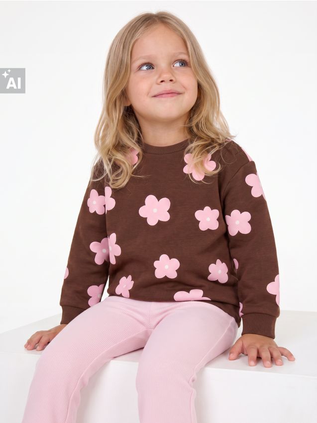 Sinsay - Set bluză și pantaloni sport - maro
