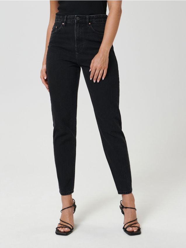 Sinsay - Džínsy mom fit - čierna