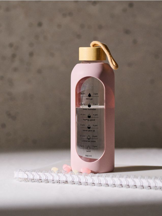 Sinsay - Sticlă din sticlă cu scară motivațională - nude