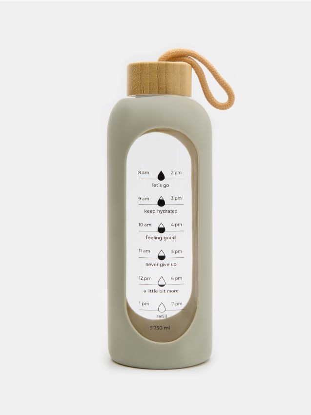 Sinsay - Sticlă din sticlă cu scară motivațională - galben-pal