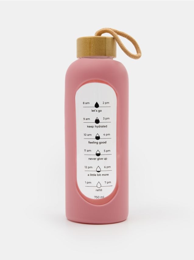 Sinsay - Sticlă din sticlă cu scară motivațională - roz-bombon