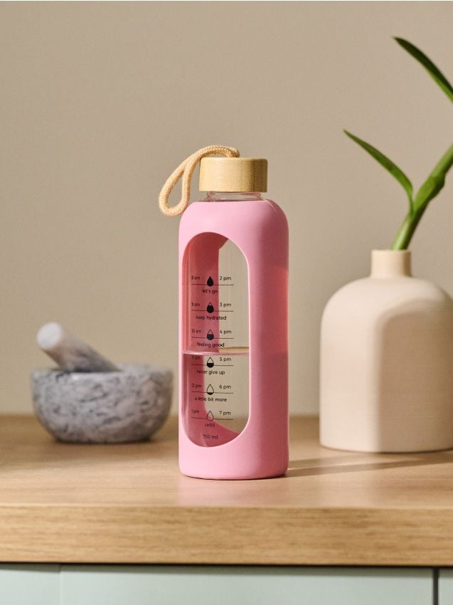 Glasflasche mit Motivationsskala - SINSAY