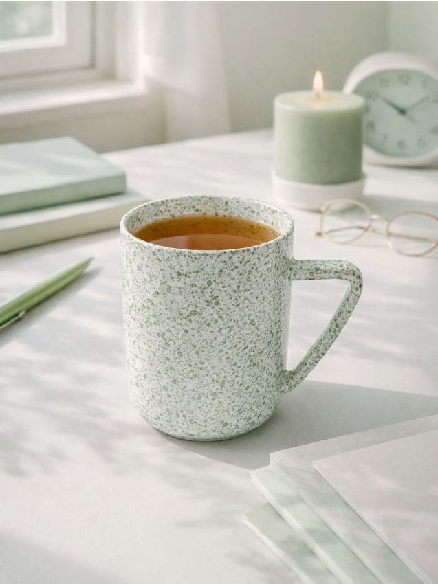 Sinsay - Cană cu model stropit - verde-pal