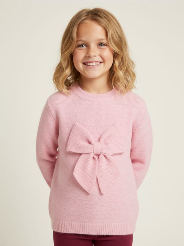 Sinsay - Sveter s ozdobnou mašľou - lilavá