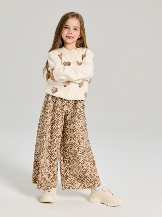 Sinsay - Pantaloni wide leg - bej