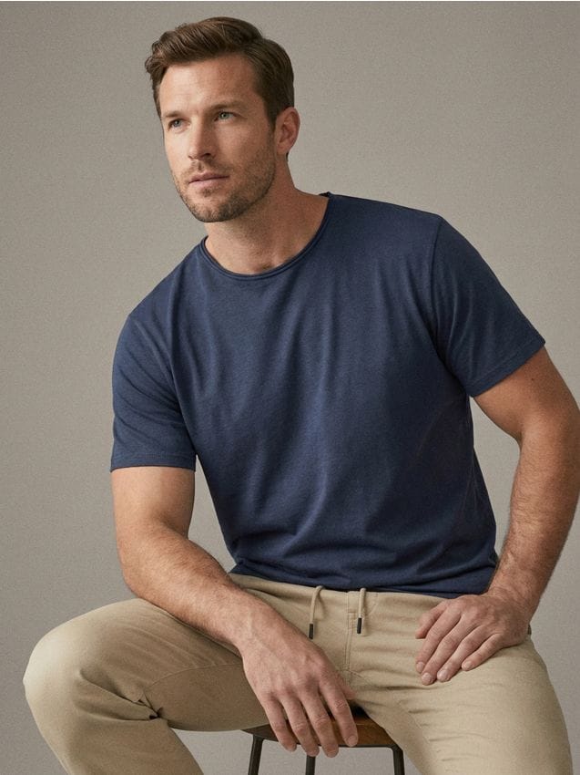 Sinsay - Tricou din bumbac basic - Gri-albăstrui