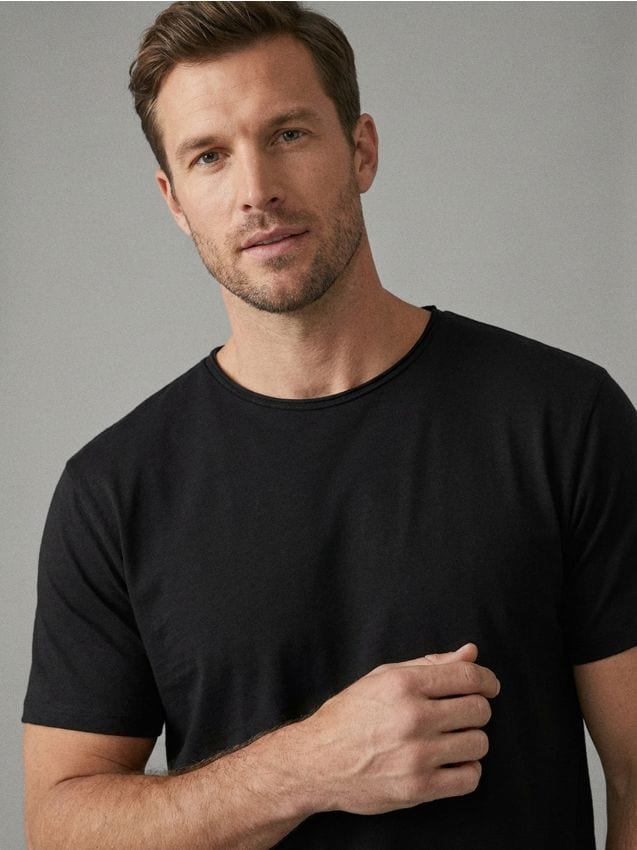 Sinsay - Tricou din bumbac basic - negru