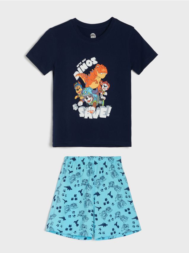 Sinsay - Pijama din bumbac în două piese cu imprimeu PAW Patrol - bleumarin