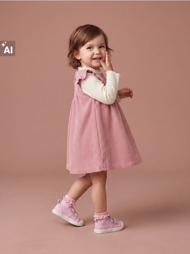 Sinsay - Set: rochie și tricou - roz-pudră