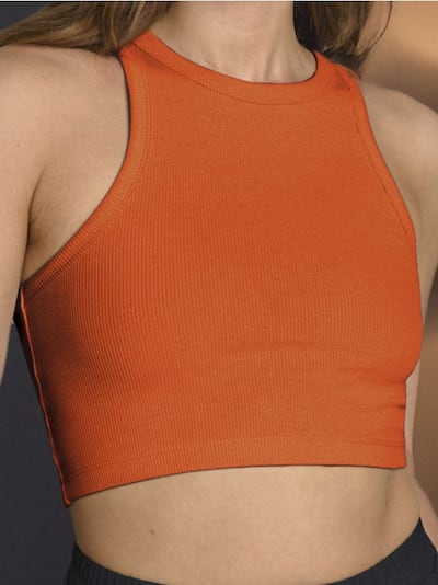 Crop top z žebrovaného úpletu