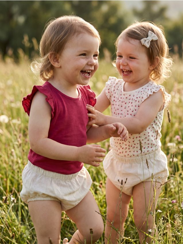 Sinsay - Body din bumbac cu volane decorative 2 pack - crem