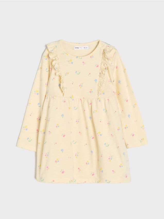 Sinsay - Rochie din bumbac cu flori - crem