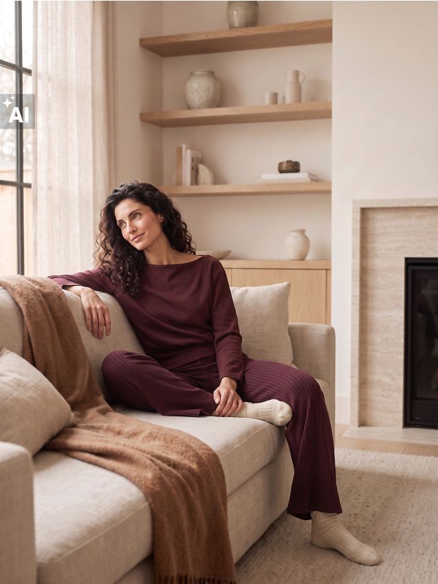 Sinsay - Pantaloni wide leg căptușiți cu amestec de viscoză - bordo