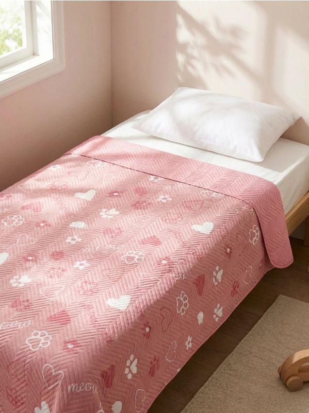 Sinsay - Cuvertură de pat cu motiv pisică - roz