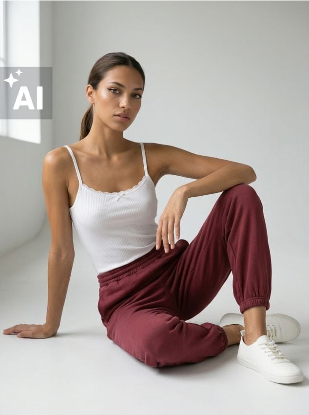 Sinsay - Pantaloni jogger cu amestec de viscoză, soft touch - roșu-aprins