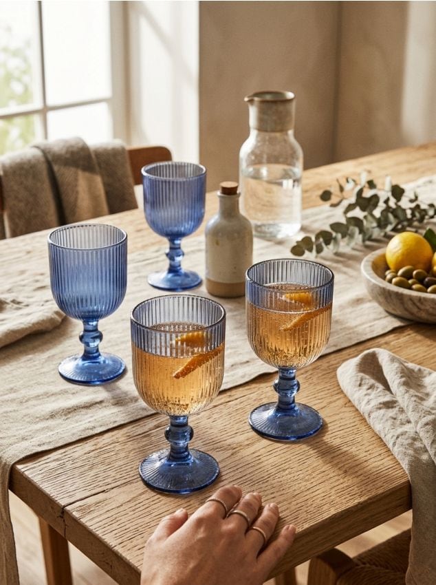 Sinsay - Pahare striate 4 bucăți - indigo