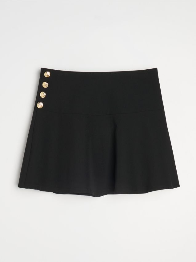 Sinsay - Minisukňa s ozdobnými gombíkmi - čierna