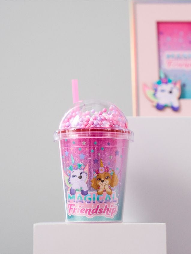 Sinsay - Cană cu pai și capac cu bile PAW Patrol - multicolor